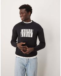 Calvin Klein - Gebreide Trui Met Rechthoekig Logo - Lyst