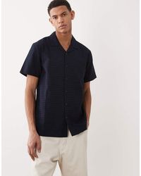 Brave Soul - Short Sleeve Textured Shirt With Revere Collar - Lyst