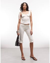 Monki - Ruffle Capri Pants - Lyst
