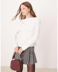 Abercrombie & Fitch - Long Sleeve Slash Neck Top - Lyst