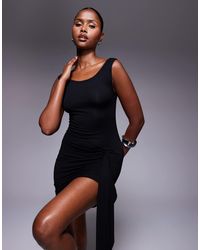 ASOS - Off On The Shoulder Mini Dress With Drape Detail - Lyst