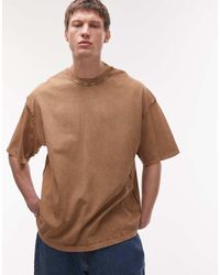 TOPMAN - Extreme Oversized Washed Raw Seam Detail T-shirt - Lyst