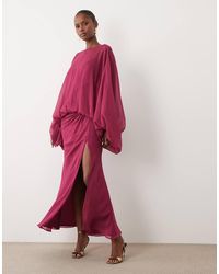 ASOS - Balloon Sleeve Blouson Waist Maxi Dress - Lyst