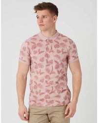Brave Soul - Leaf Print Cotton Polo Shirt - Lyst