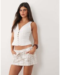 Hollister - Twill Tie Up Mini Skort - Lyst