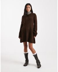 Vero Moda - Soft Knitted Button Front Mini Dress - Lyst