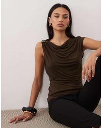 Mango - Asymmetric Sleeveless Top With Hardware Shoulder Detail - Lyst