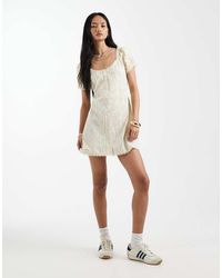 sachin and babi light blue dress Kimchi Blue Marcella Embroidered Tie-back Babydoll Mini Dress in Grey