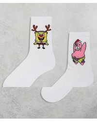 ASOS - Christmas 2 Pack Socks With Spongebob Graphic - Lyst