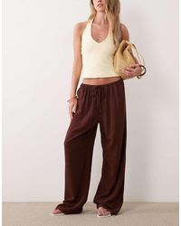 Miss Selfridge - Linen-blend Pull-on Pants - Lyst