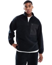 ASOS - Sweat oversize en polaire à col zippé et poche poitrine - Lyst