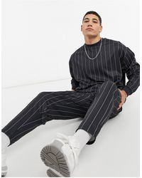 ASOS Smart Tapered Trackies in Brown (Black) for Men | Lyst