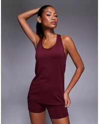 PUMA - Top Básico Sin Mangas Con Espalda De Nadadora Tad Essential De -Rojo - Lyst