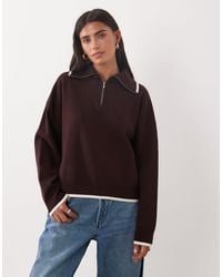 Mango - Quarter Zip Knitted Jumper - Lyst