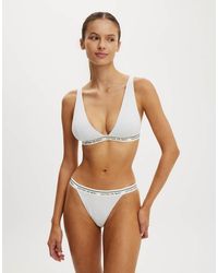 Cotton On - Branded Cotton Plunge Triangle Bralette - Lyst