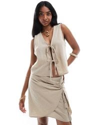 ONLY - Tie Front Vest Co-ord - Lyst