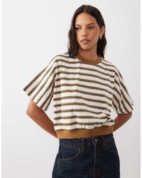 ASOS - Batwing Sleeve Striped T.Shirt And Lemon - Lyst