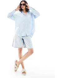 ONLY - – langärmlige, strukturierte oversize-hemdbluse - Lyst