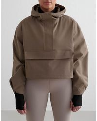 Aim'n - Nougat Cropped Waterprood Anorak - Lyst
