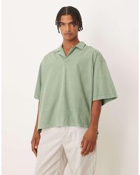 ASOS - Camisa De Corte Cuadrado Extragrande Sin Cierres Con Cuello De Solapas De Popelina De - Lyst