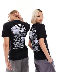 Vans - T-shirt nera con stampa di palme sul retro - Lyst