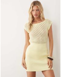 Miss Selfridge - Knitted Off Shoulder Dress - Lyst