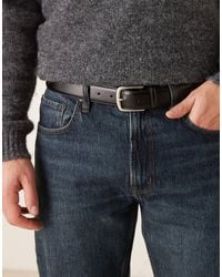 ASOS - Smart Leather Belt With Silver Buckle - Lyst
