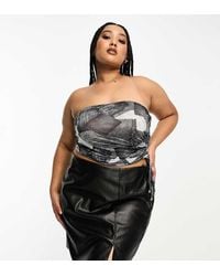 Noisy May - Faux Leather Mini Skirt With Slit - Lyst