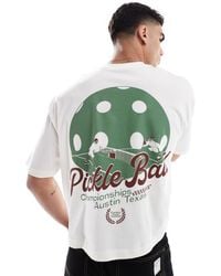 ASOS - Cropped Oversized T-shirt With Sports Graphic - Lyst