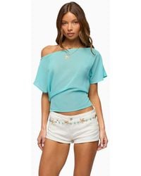 Edikted - Noria Sheer Chiffon Off Shoulder Top - Lyst