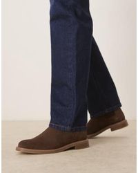 ASOS - – chelsea-stiefel aus em wildleder mit natursohle - Lyst