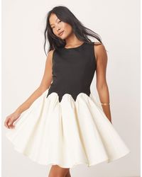 Never Fully Dressed - Petite Contrast Drop Hem Mini Dress - Lyst