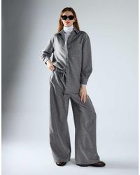 Glamorous - Elastic Waist Wide Leg Trousers - Lyst