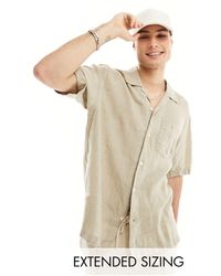 GANT - Short Sleeve Garment Dyed Linen Revere Collar Shirt Relaxed Fit - Lyst
