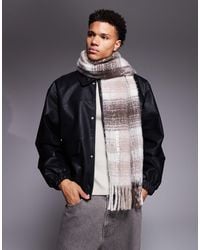 River Island - Brushed Check Scarf - Lyst
