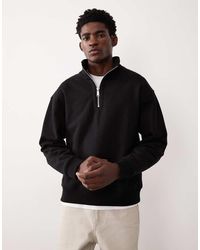 ASOS COLLECTIVE - Ac-t-2573 Signature Fit Super Heavyweight Quarter Zip Funnel Sweatshirt - Lyst