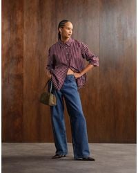 Noisy May - Alexa Mid Rise Wide Leg Jeans - Lyst