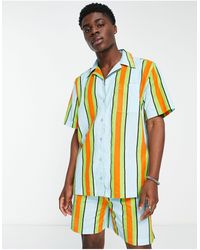Collusion - Stripe Beach Shirt Co Ord - Lyst