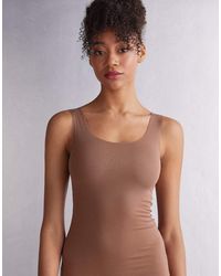 Intimissimi - Round-Neck Raw-Cut Cotton Vest Top - Lyst