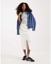 Vero Moda - Denim Midaxi Skirt With Front Slit - Lyst