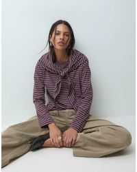 JJXX - Stripe Long Sleeve T Shirt With Scarf - Lyst