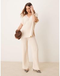 Pretty Lavish - – gerippte strickhose - Lyst