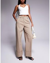 River Island - Wide Leg Pleated Pants - Lyst