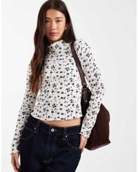 Miss Selfridge - Ribbed High Neck Top - Lyst
