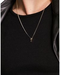 ASOS Necklace With Ditsy Cross - Black