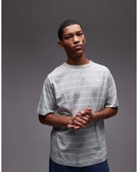 ARKET - Camiseta Gris A Rayas Blancas Extragrande De Tejido Grueso De Punto Liso De -Verde - Lyst