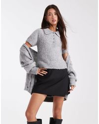 ASOS - – kurzärmliges, angerautes polohemd aus strick - Lyst