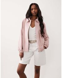 The Frolic - Exclusive Faux Suede Balloon Sleeve Collared Bomber Jacket - Lyst