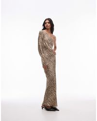 TOPSHOP - One Shoulder Bias Cut Maxi Dress - Lyst