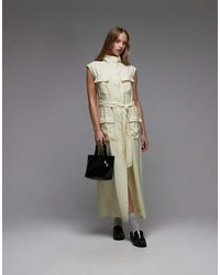 ASOS - Utility Style Maxi Dress With Tie Waist - Lyst